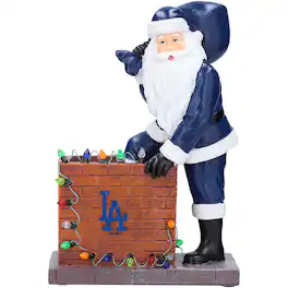 The Memory Company - Los Angeles Dodgers 8'' Up on the Rooftop Santa Figurine - Multicolor