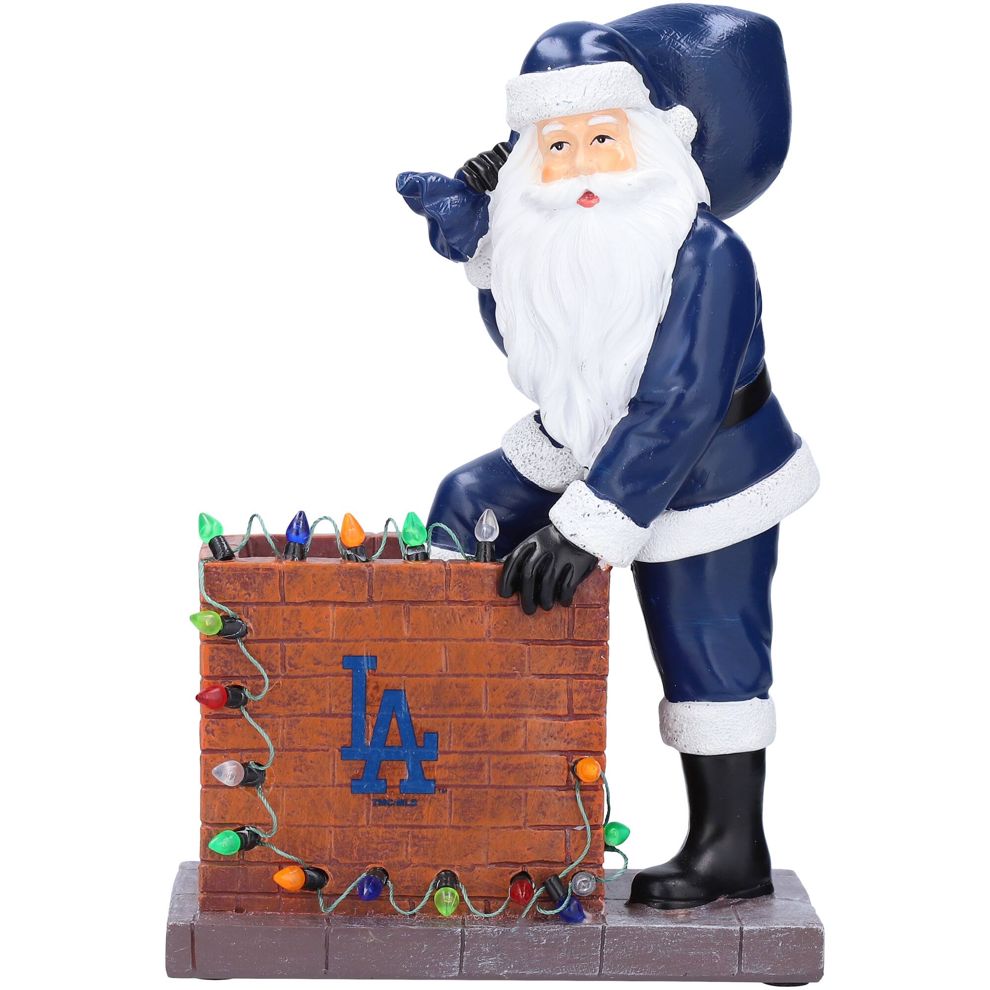 The Memory Company - Los Angeles Dodgers 8'' Up on the Rooftop Santa Figurine - Multicolor