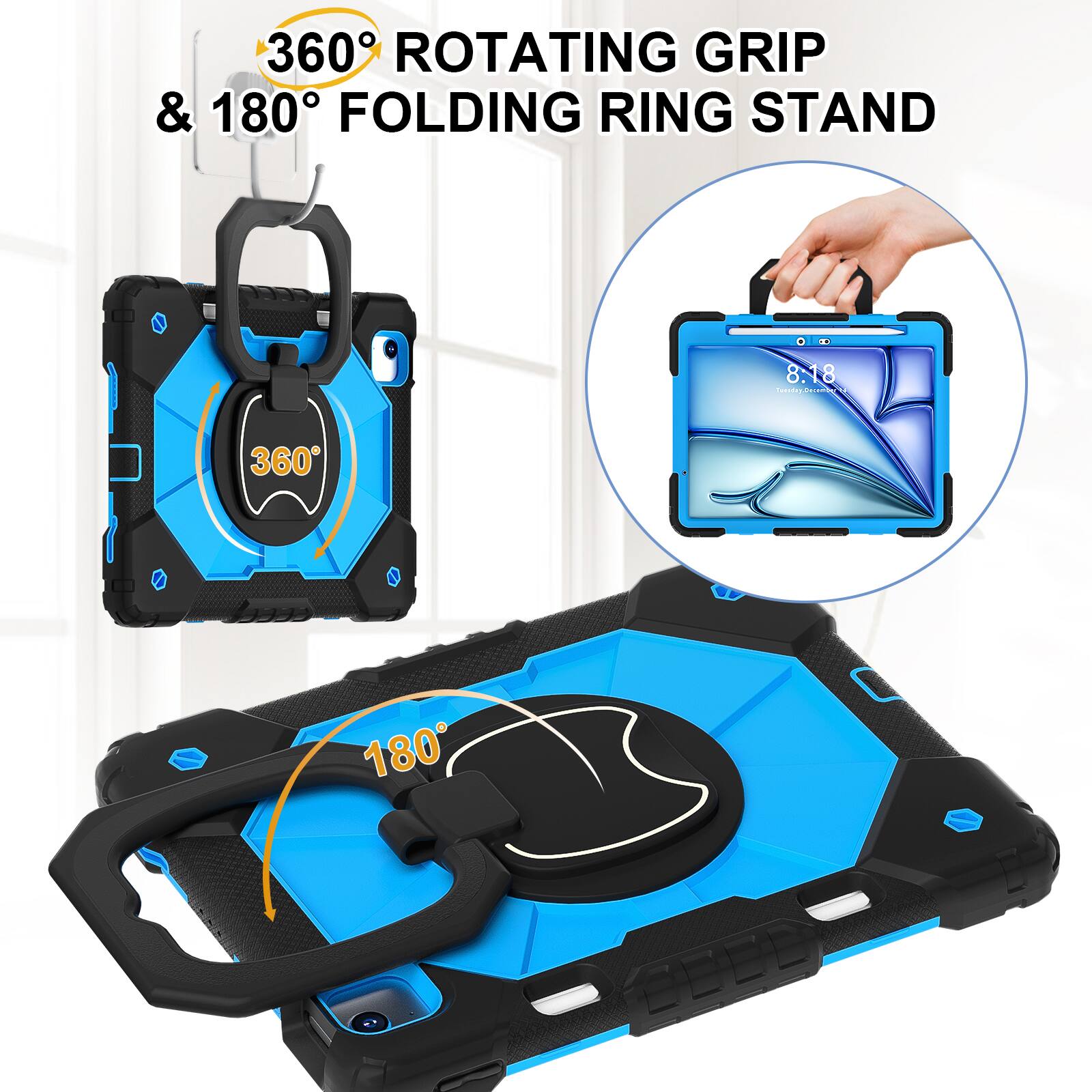 360° Rotating Grip & 180° Folding Ring Stand

8:18