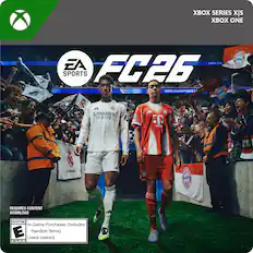 XBOX SERIES X|S
XBOX ONE
EA SPORTS
FC26
UEFA CHAMPIONS LEAGUE
REQUIRES CONTENT DOWNLOAD
EVERYONE
In-Game Purchases (Includes Random Items)
Users Interact
ESRB