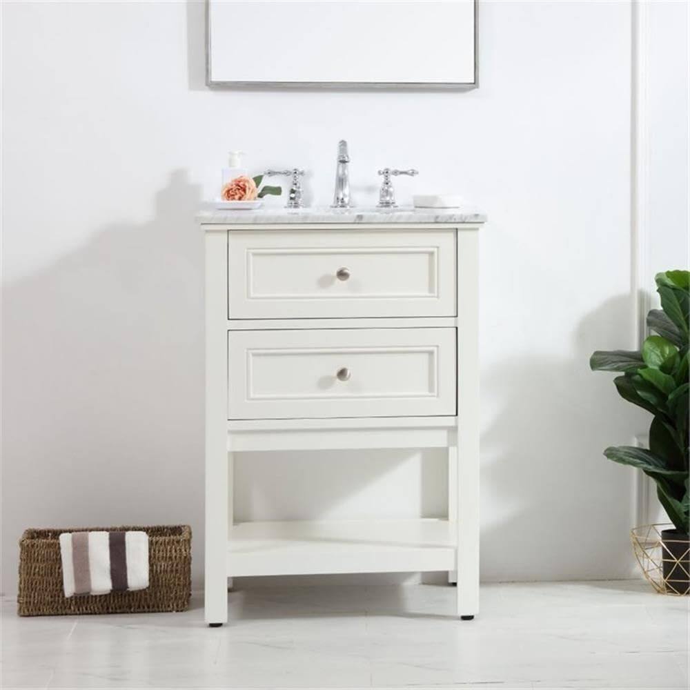 Alt View 3. Elegant Kitchen and Bath - 24 in. Single bathroom vanity set in White - White.