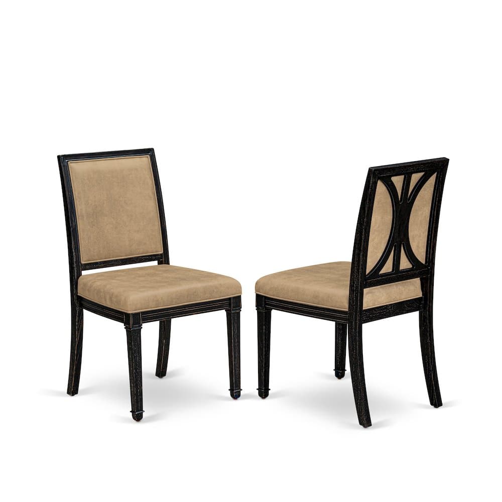 East West Furniture - Upholstered Dining Chairs Set of 2 - Brown