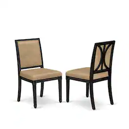 East West Furniture - Upholstered Dining Chairs Set of 2 - Brown