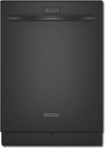 Front Standard. KitchenAid - 24" Tall Tub Built-In Dishwasher - Black.
