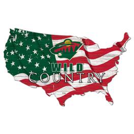 Fan Creations - Minnesota Wild USA Flag Cutout Sign - Multicolor
