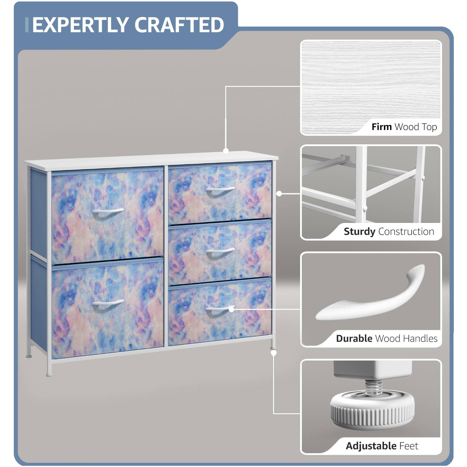 EXPERTLY CRAFTED

- Firm Wood Top
- Sturdy Construction
- Durable Wood Handles
- Adjustable Feet