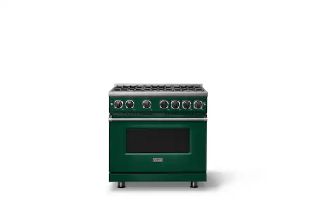 Front. Viking - Pro 7 Series 5.6 Cu. Ft. Freestanding Sealed 4 Burner Gas Convection Range - Ivy - Ivy.