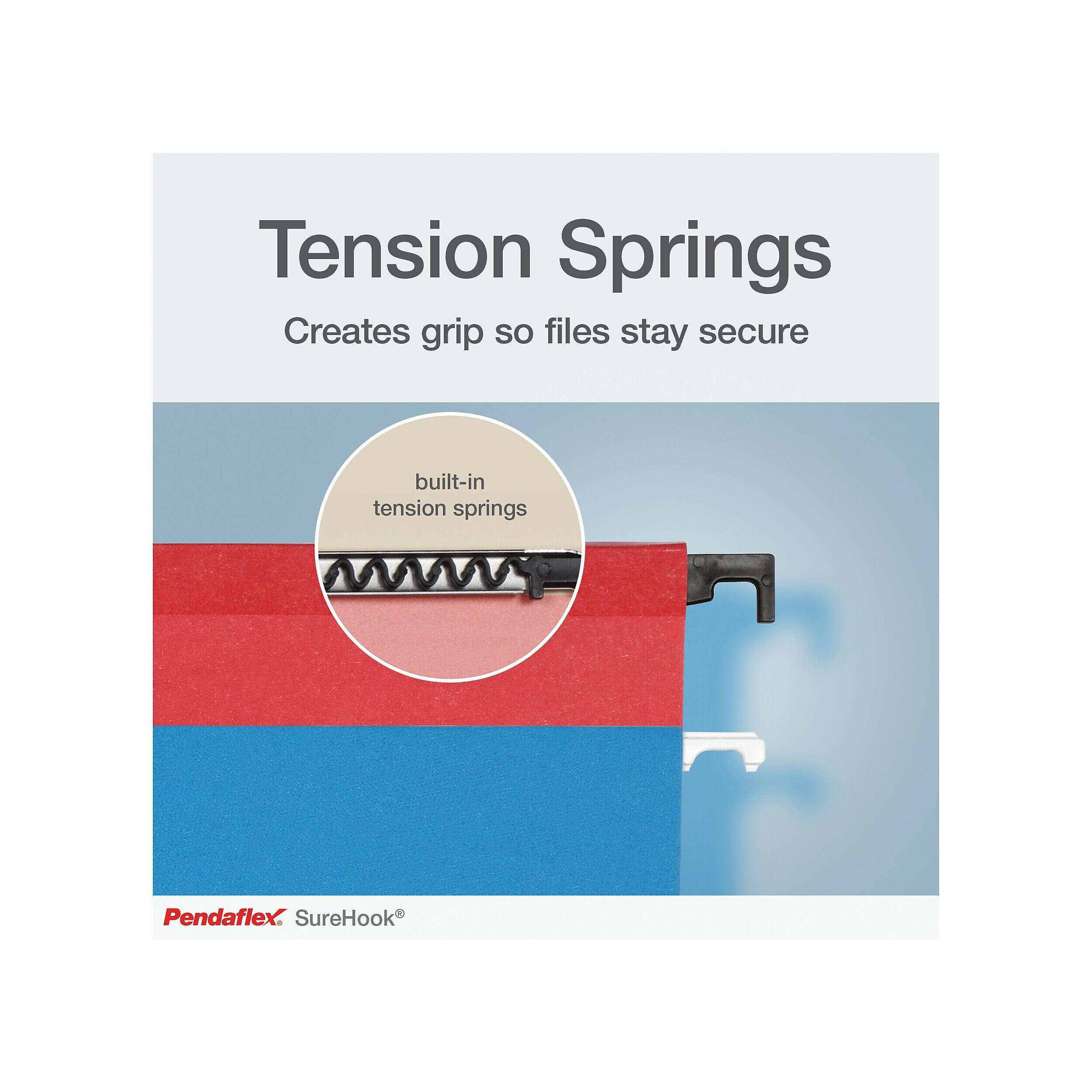 Tension Springs  
Creates grip so files stay secure  
built-in tension springs  
Pendaflex SureHook