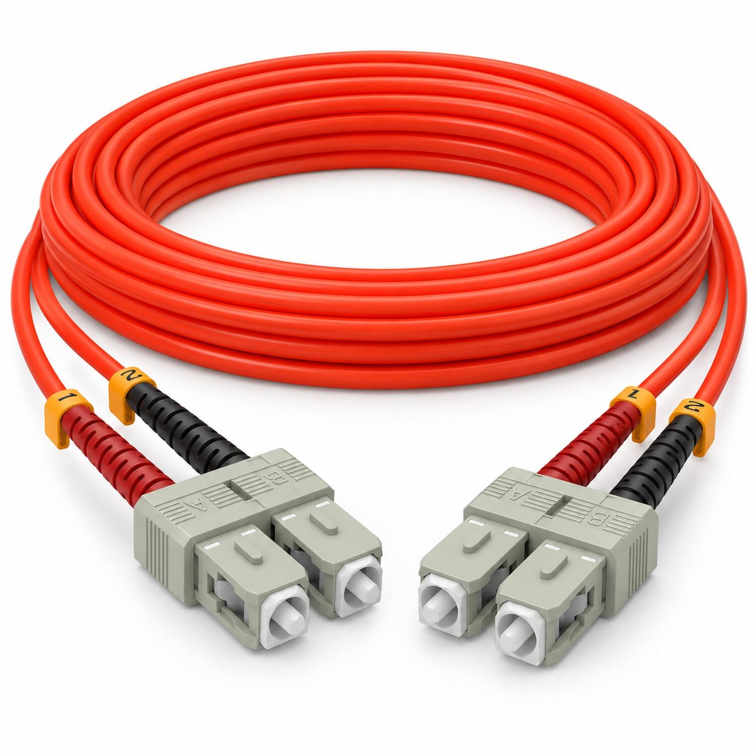 Angle. Sanoxy - 15m SC/SC Duplex 62.5/125 Multimode OM1 Fiber Optic Cable - Multi.