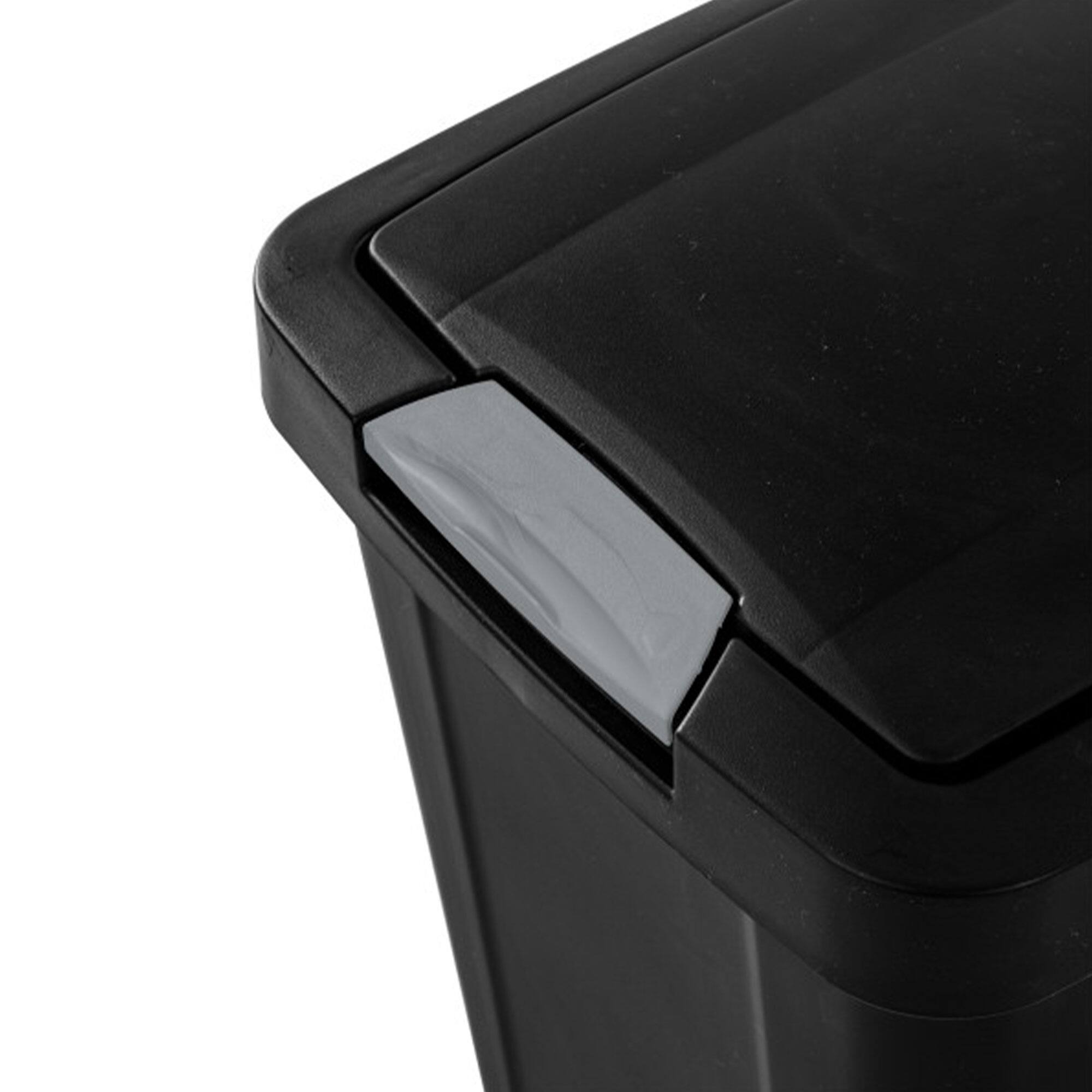 Alt View 7. Sterilite - Sterilite 7.5 Gallon TouchTop Wastebasket Trash Can with Latch, 4 Pack, Black - Black.