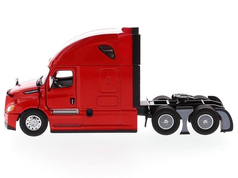 Angle. Diecast Masters - Freightliner New Cascadia Sleeper Cab Truck Tractor Red 1/50 Diecast Model by Diecast Masters - Red.