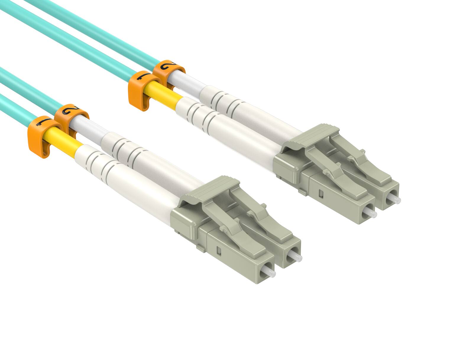 Cable Leader - OM3 LC to LC Fiber Patch Cable Multimode 50/125 Duplex 10G for SFP+ Transceivers, Switches, Servers, Patch Panels - Aqua