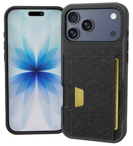 Smartish - iPhone 17 Pro Max Wallet Case - Wallet Slayer Vol 2 - Slim Card Holder w/ Card Kickstand - Black Tie Affair