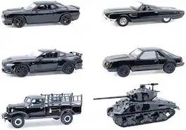 PopMarket - 1:64 Black Bandit series 30 - 6 Pack Die-Cast Car Assortment - COLLECTIBLES - Multicolor