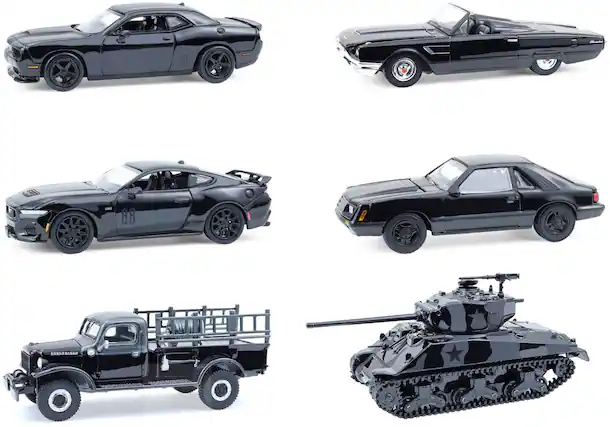 Front. PopMarket - 1:64 Black Bandit series 30 - 6 Pack Die-Cast Car Assortment - COLLECTIBLES - Multicolor.