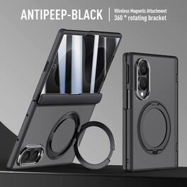 Dteck - Rugged Case for Samsung Galaxy Z Fold 8 Built-in Privacy Screen Protector, Magnetic Stand Hinge Protection Cover - Black