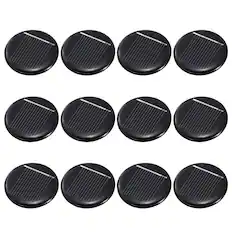 Front. Unique Bargains - 12pcs 0.5V 0.07W 140mA Round Solar Panels, Small Solar PV Cells for DIY Electric Toy Materials Kits - Black.