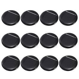 Unique Bargains - 12pcs 0.5V 0.07W 140mA Round Solar Panels, Small Solar PV Cells for DIY Electric Toy Materials Kits - Black