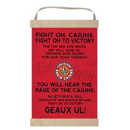 Jardine - Louisiana Ragin' Cajuns 12'' x 20'' Fight Song Banner Sign - Red
