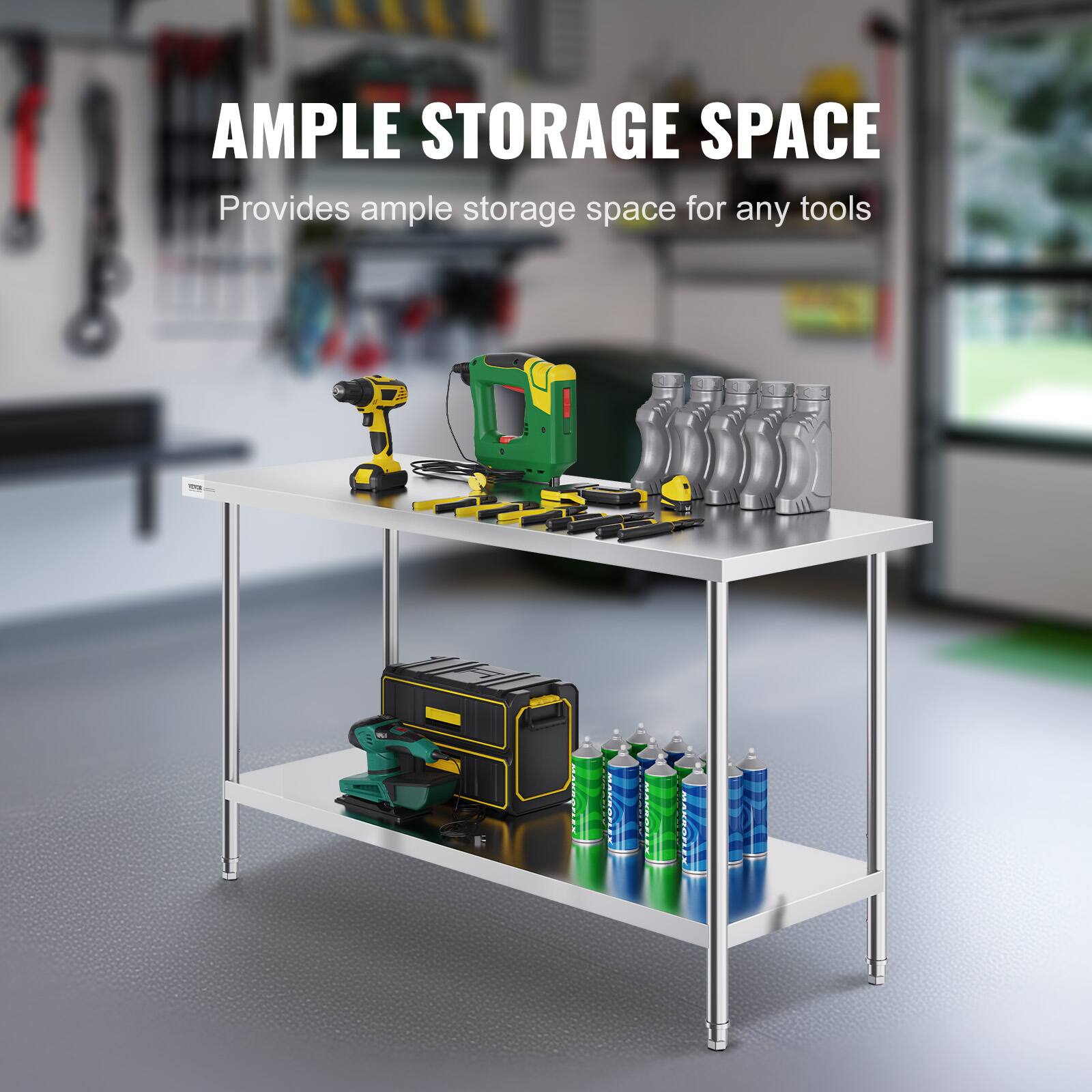 AMPLE STORAGE SPACE  
Provides ample storage space for any tools