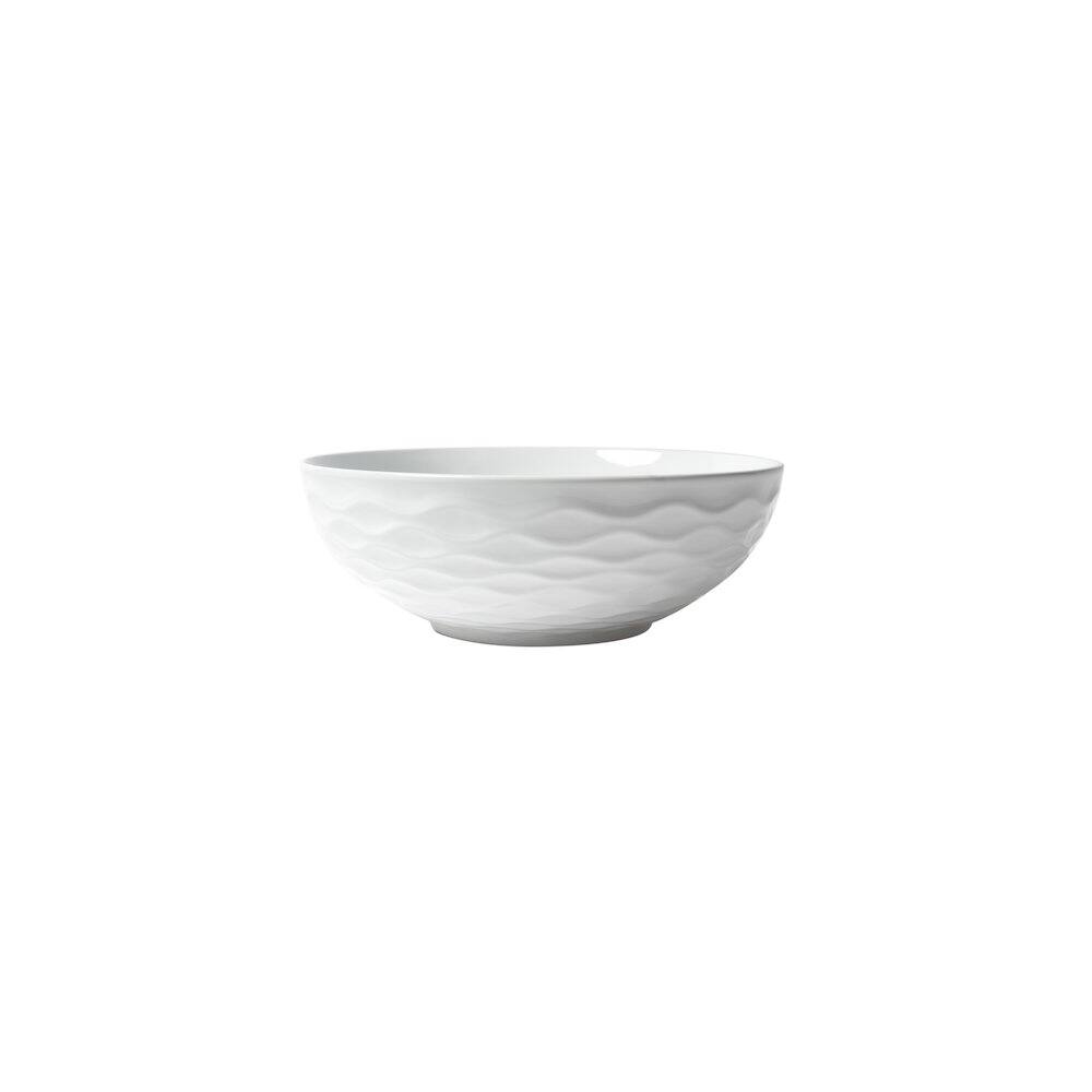 Left. Alfi - White 17" Decorative Round Vessel Above Mount Ceramic Sink - White.