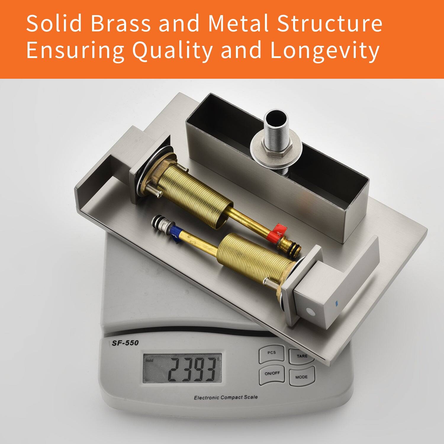 Solid Brass and Metal Structure Ensuring Quality and Longevity

SF-550 FCS hold 2393 ON/OFF Electronic Compact Scale TARE MODE
