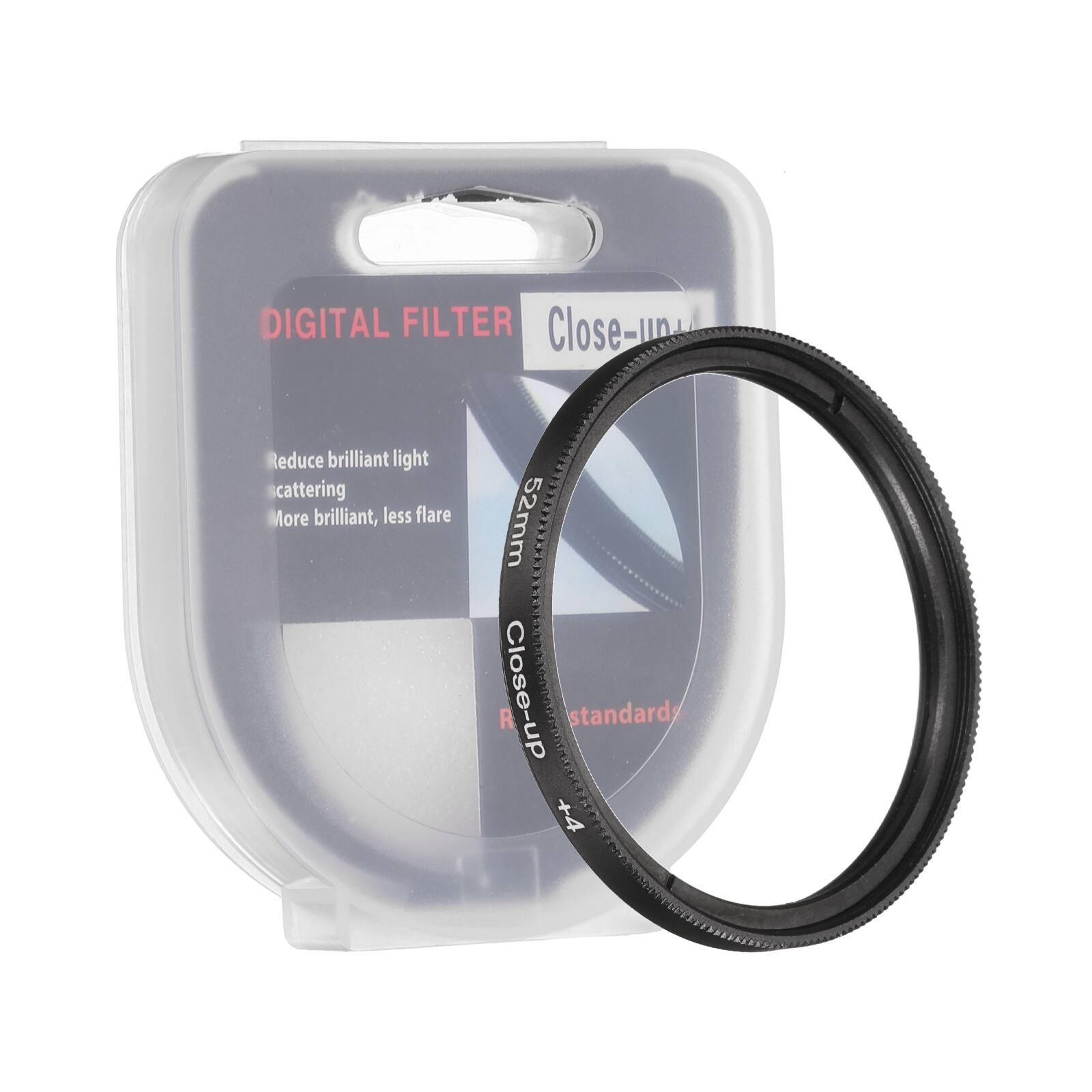 DIGITAL FILTER  
Close-up  
Reduce brilliant light scattering  
More brilliant, less flare  
52mm  
Close-up standard +4