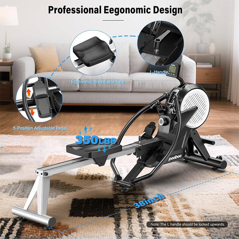 Professional Ergonomic Design  
- Ergonomic Breathable Seat  
- 5-Position Adjustable Pedal  
- 350LBS  
- 38inch  
- L-Handle  
- Note: The L handle should be locked upwards.
