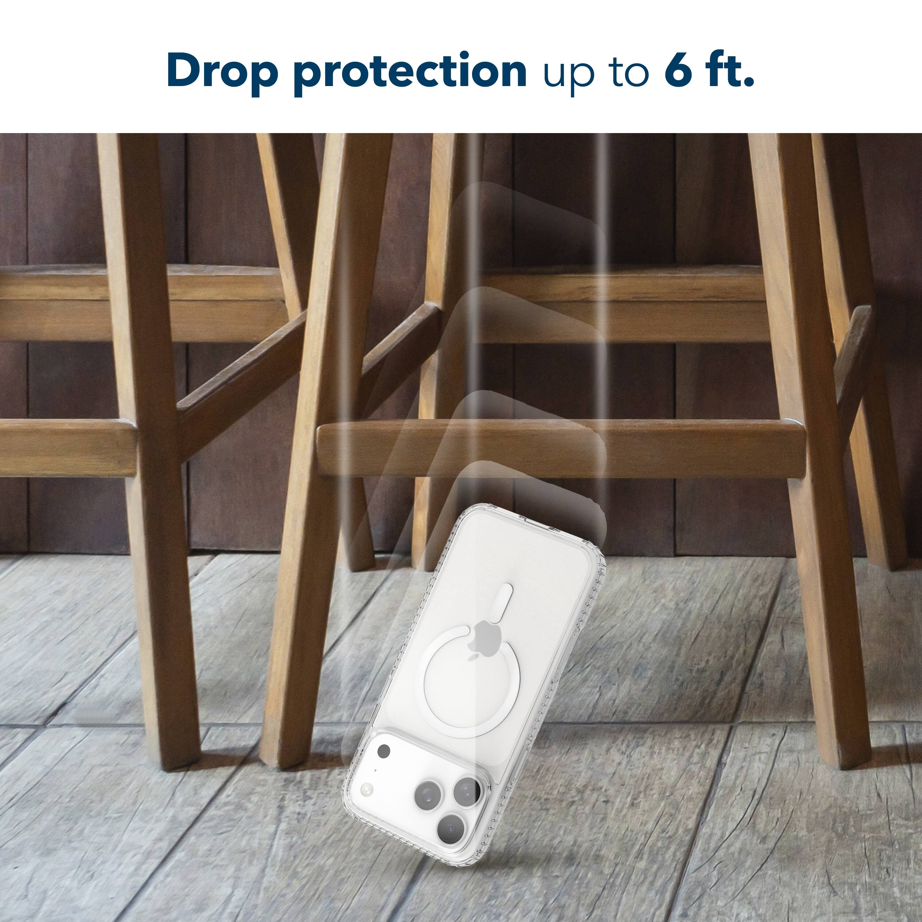 Drop protection up to 6 ft.