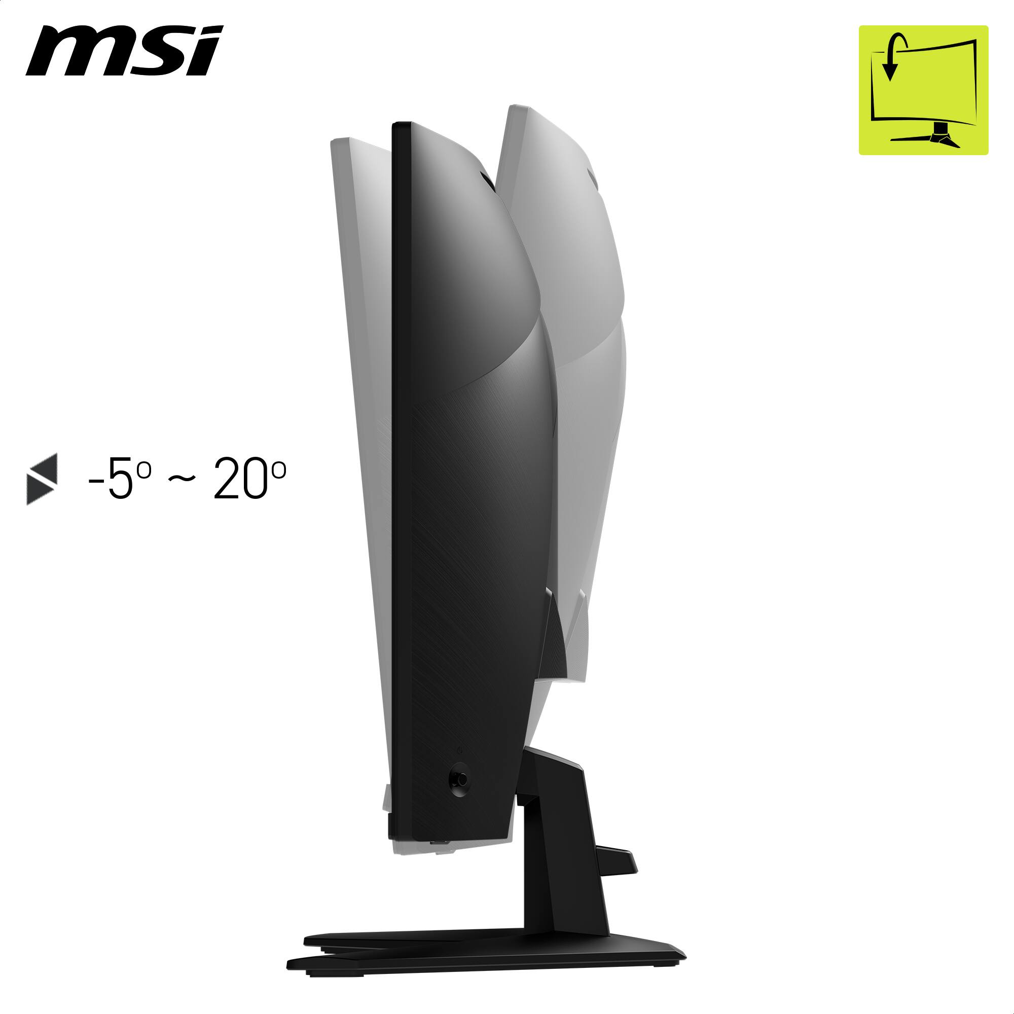 Back. MSI - MAG 32C6X  32" LCD FHD 250Hz 1ms Adaptive Sync Gaming Monitor with HDR ready (DisplayPort, HDMI) - Metallic Black.