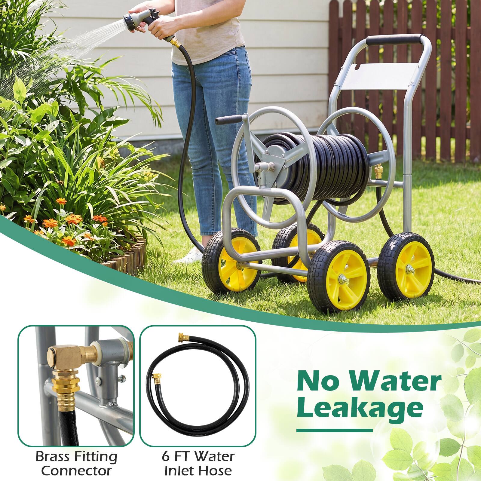 No Water Leakage  
Brass Fitting Connector  
6 FT Water Inlet Hose