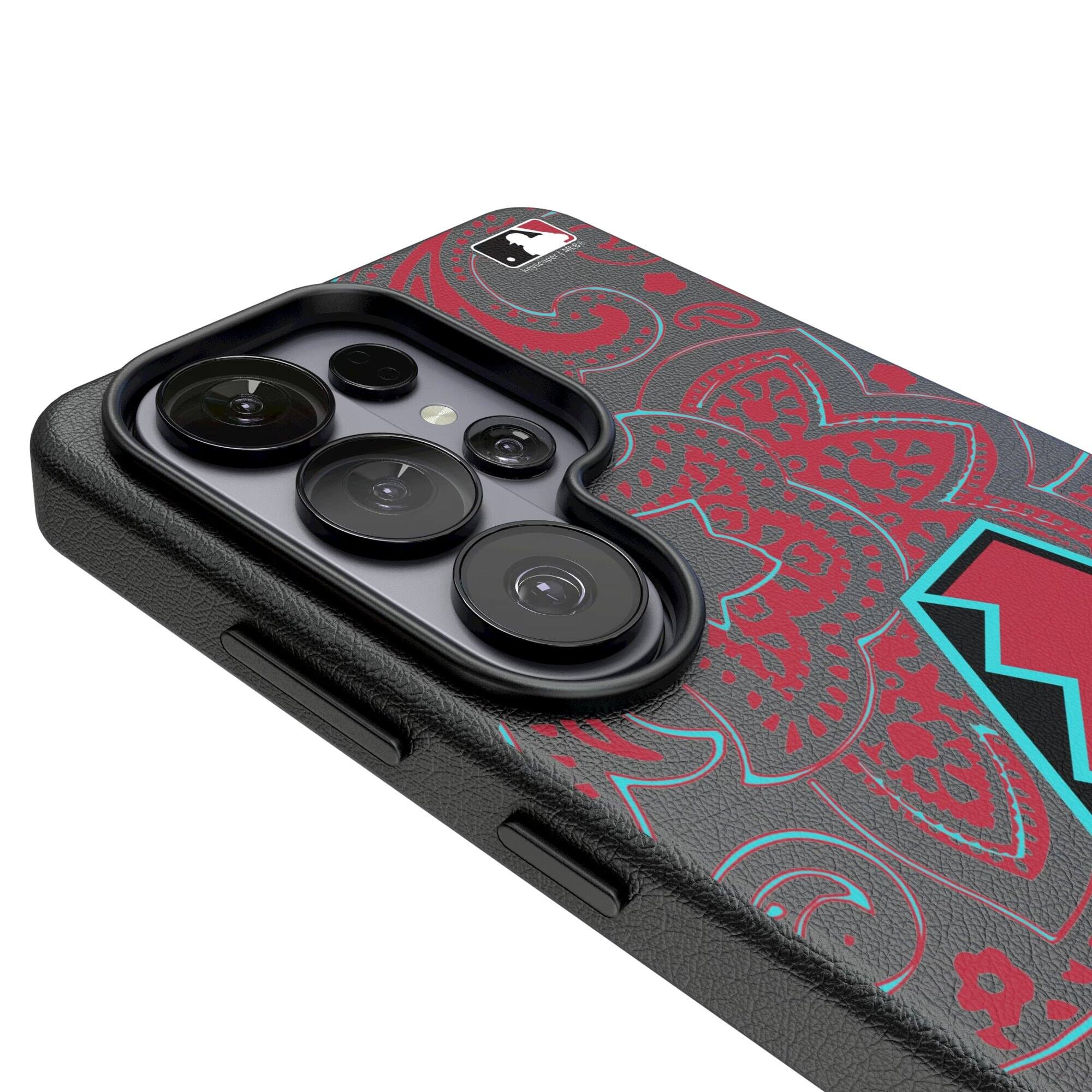Alt View 2. Keyscaper - Arizona Diamondbacks Paisley Galaxy Magnetic Bump Case - S25 - Black.