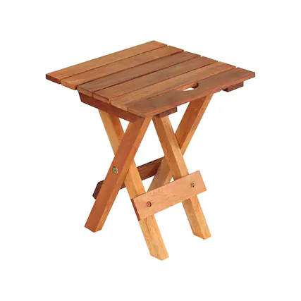 Front. Lent Glitter Wood - PORTABLE FOLDING ACCENT PATIO TABLE - Brown.