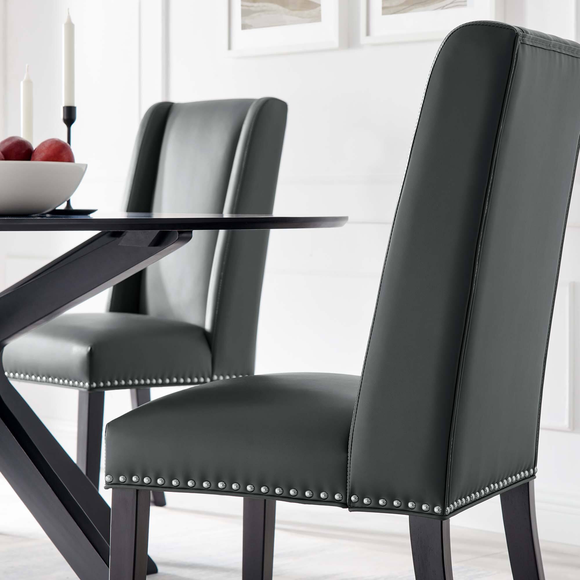 Alt View 1. Modway - Baron Vinyl Dining Chair Set of 2 by Modway - Gray.