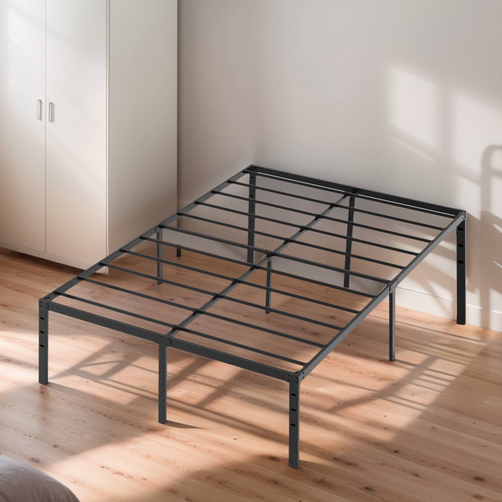 Alt View 6. Winado - 14 Inch Twin Full Queen King Metal Bed Frame Metal Platform Heavy Duty Metal Platform, No Box Spring Needed - Black.