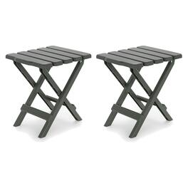 Camco - Adirondack Outdoor Camping Small Plastic Folding Side Table, (2 Pack) - Sage