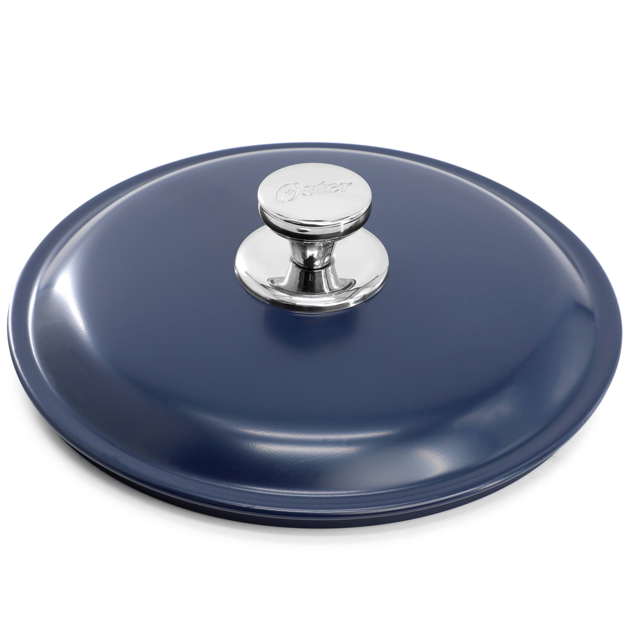 Alt View 3. Oster - Oster Cartagena 3.8 Quart Nonstick Aluminum Caldero with Lid in Dark Blue - Dark Blue.