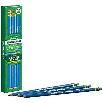 12 THE WORLD'S BEST PENCIL TICONDEROGA CHECKING ERASABLE PENCILS TICONDEROGA ERASABLE TICONDEROGA ERASABLE TICONDEROGA