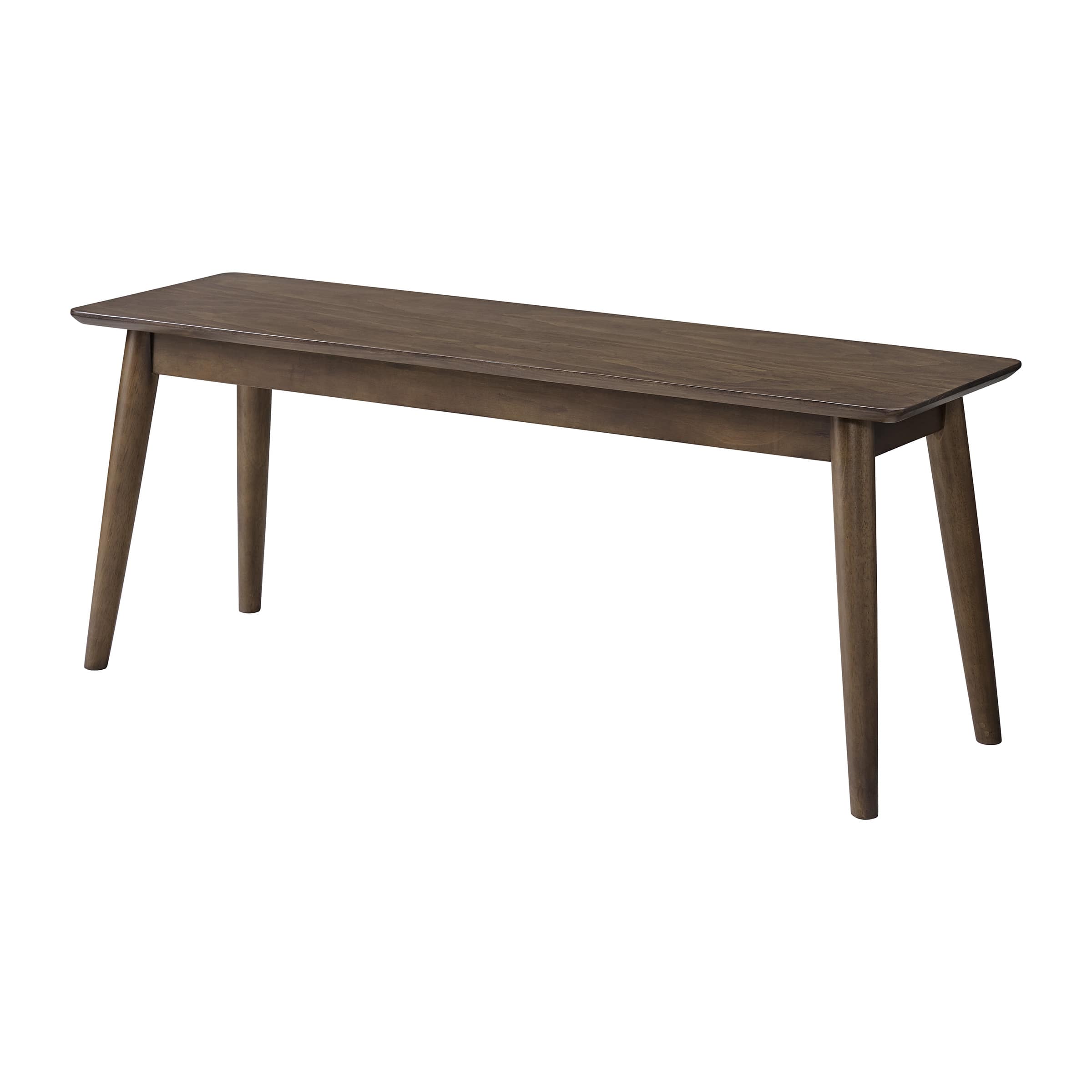 Alaterre Furniture - 46 in. Wood Mid Century Modern Dining Bench - Warm Walnut