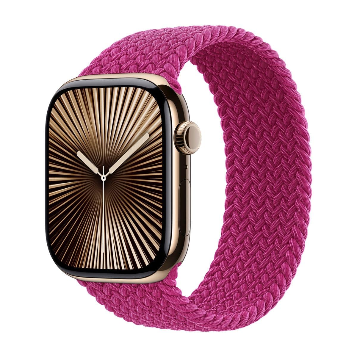 Apple - Braided Solo Loop 46mm Watch Band, Size 9, Model MY513AM/A - MAGENTA