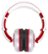 Front Zoom. CAD - Sessions Over-the-Ear Headphones - White/Red.