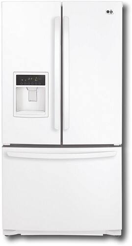 Front Standard. LG - 24.7 Cu. Ft. French Door Refrigerator with Thru-the-Door Ice and Water - White.