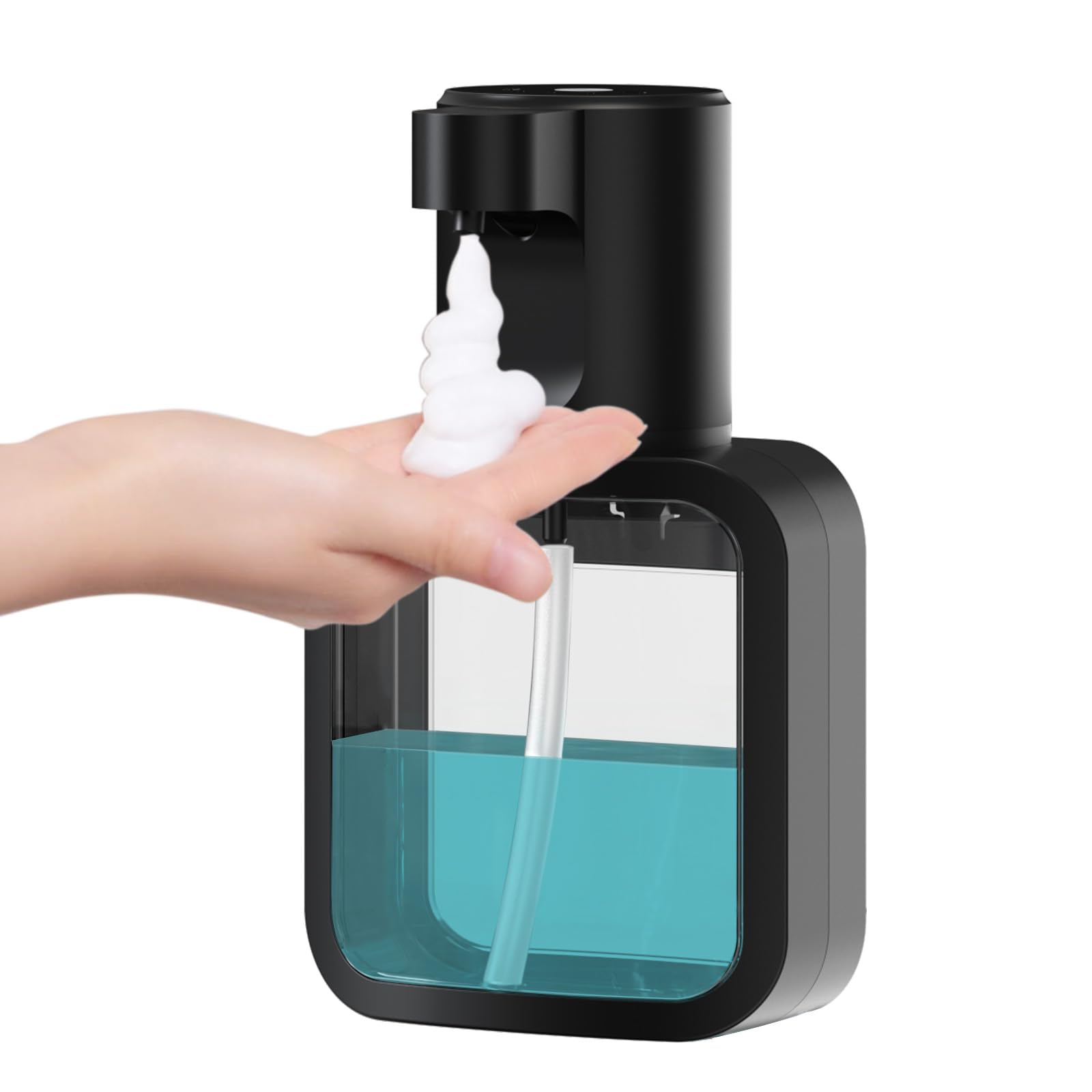 Dapper Styles - Electric Automatic Liquid Soap Dispenser Touchless Gel Hand Dish With 4 Adjustable Levels For Kitchen Bathroom - Black-Foam