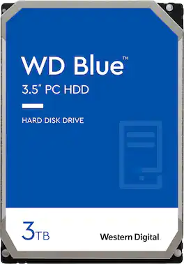 WD - Blue 3TB Internal SATA Hard Drive for Desktops