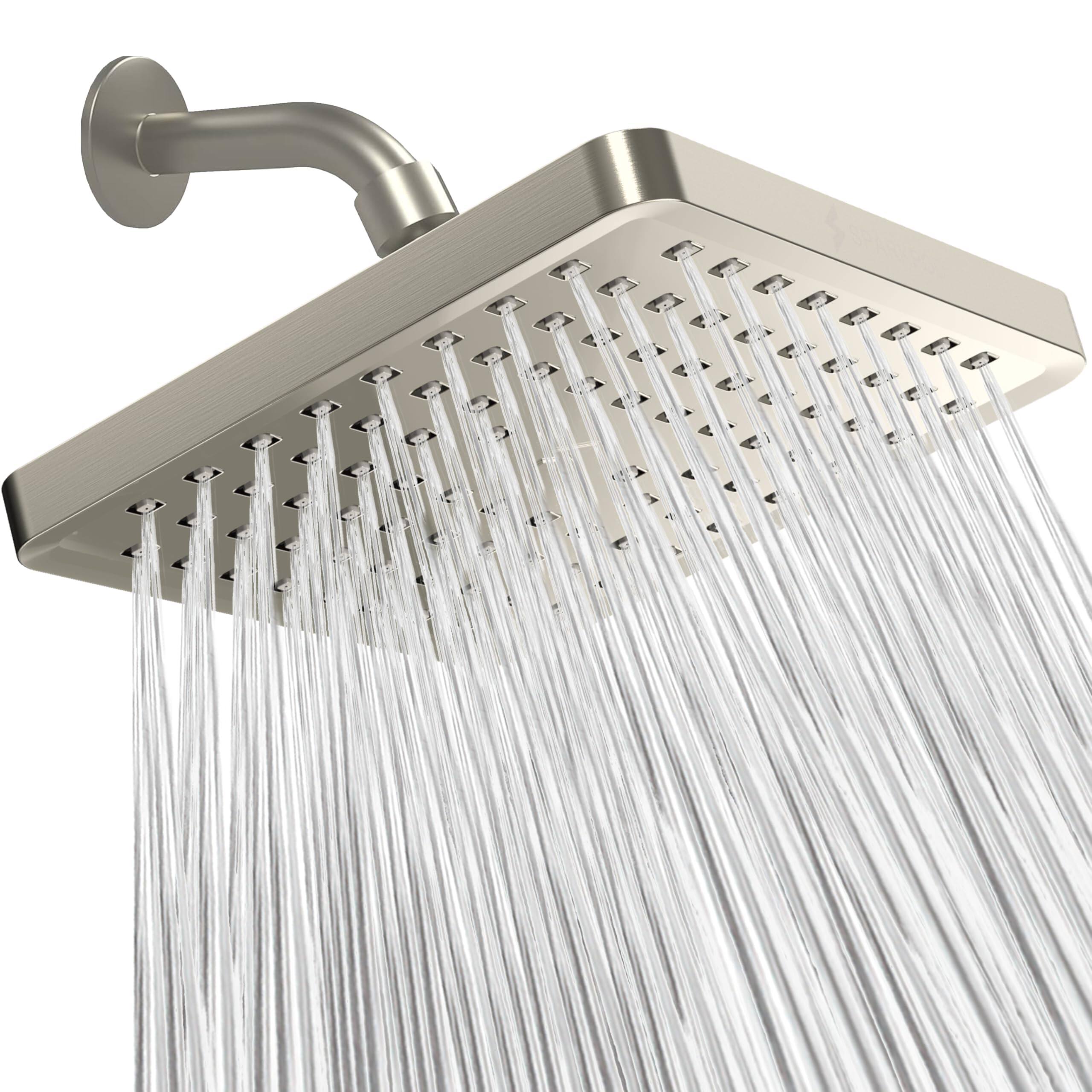 2. Elegant Brushed Nickel 8" Square-8 Inch Square