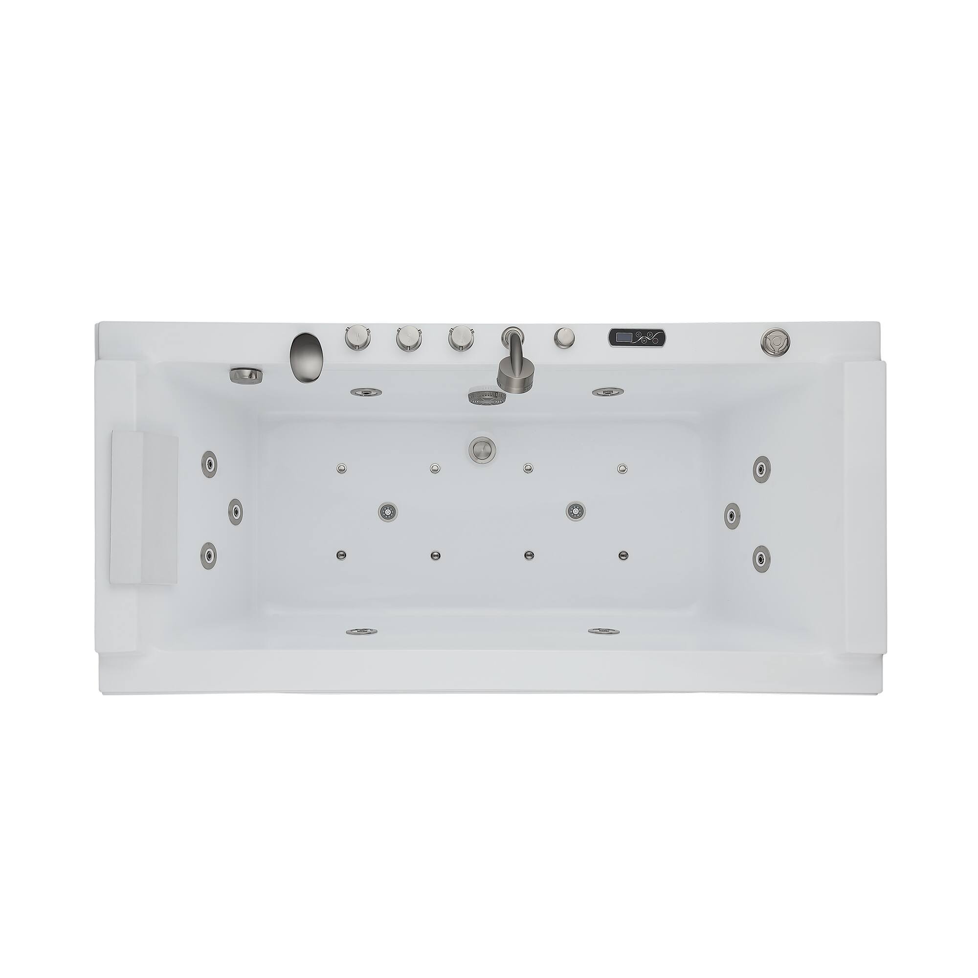 Alt View 2. Empava - 71 in. x 29 in. Alcove Whirlpool Air Combination Bathtub Rectangular Bath with Left Drain-in White - White.