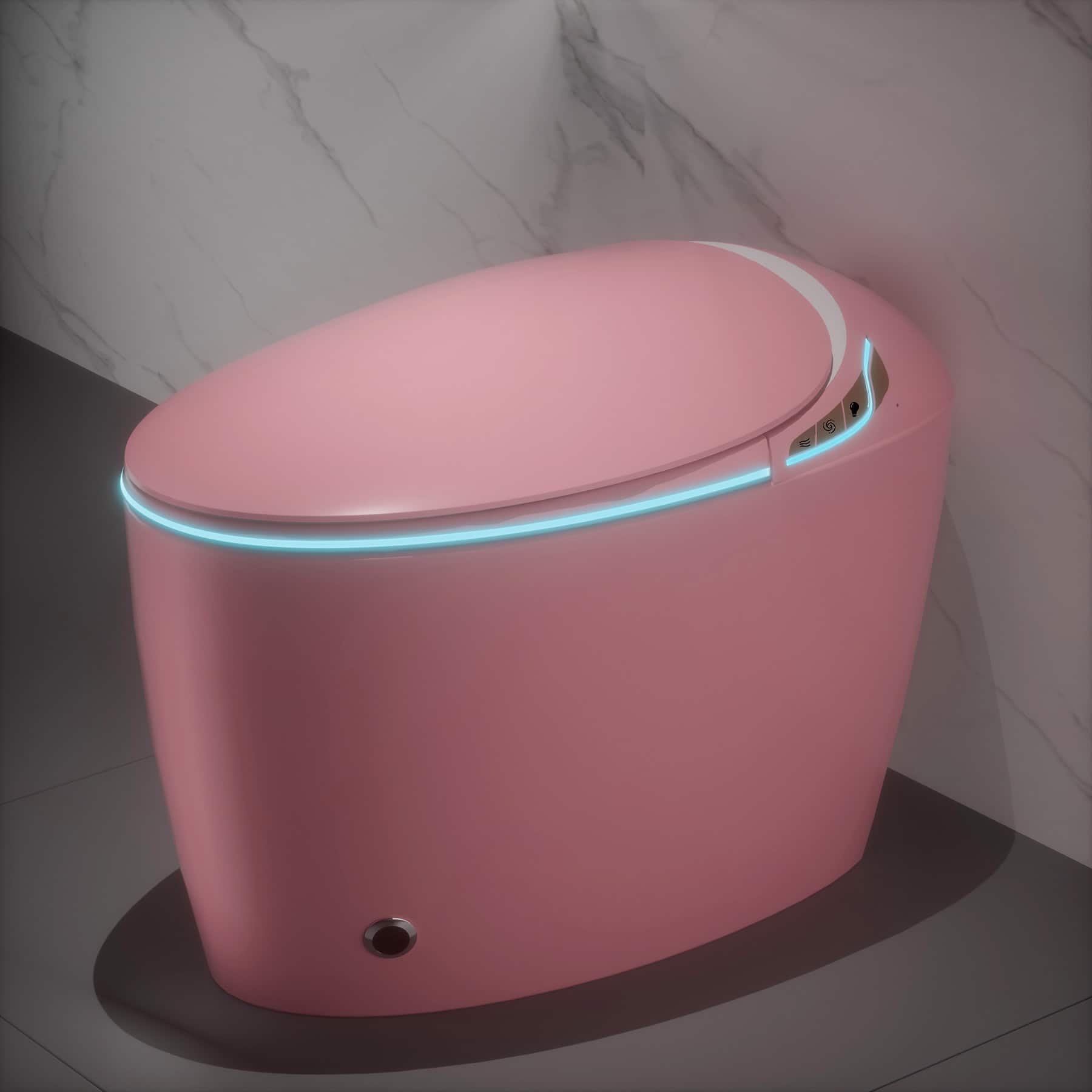 TinyHomie - Unique Smart Toilet with Bidet Built In Intelligent One Piece Toilet For Modern Bathroom Auto OpenClose Seat - Pink