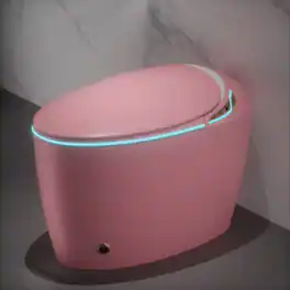 TinyHomie - Unique Smart Toilet with Bidet Built In Intelligent One Piece Toilet For Modern Bathroom Auto OpenClose Seat - Pink