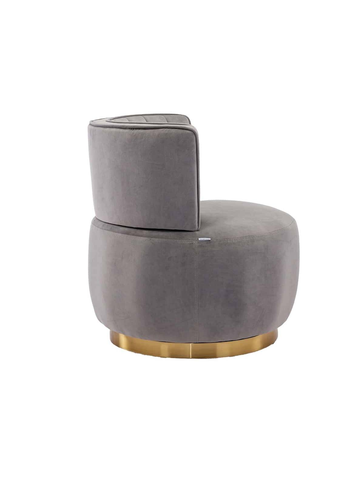 Alt View 4. Trinkets Crazed - Velvet Swivel Accent Barrel Chair, Mid Century Modern Arm Chair 360° Swivel Club Chairs - Gray.