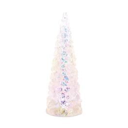 BreeBe - Iridescent LED Pine Tree 13.5"H - White, Blue, Pink